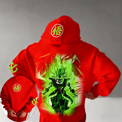 Dragon Ball Anime Broli Printed Hoodie Autumn/Winter New Men's and Women's Loose Casual Harajuku Large Size Parent Child Sweater