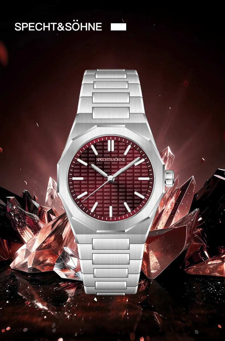 New 2026 Fashion Rare Specht & Söhne Men's Watch Ultrathin 38MM Steel Sapphire Crystal VH31 Quartz Wristwatch Relogio Masculino