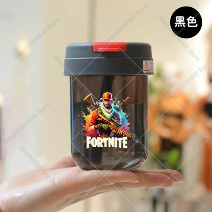 Game Fortnites Mini Straw Cups School Student Plastic Water Bottle Children Leak-proof Coffice Milk Cups Travel Outdoor Office