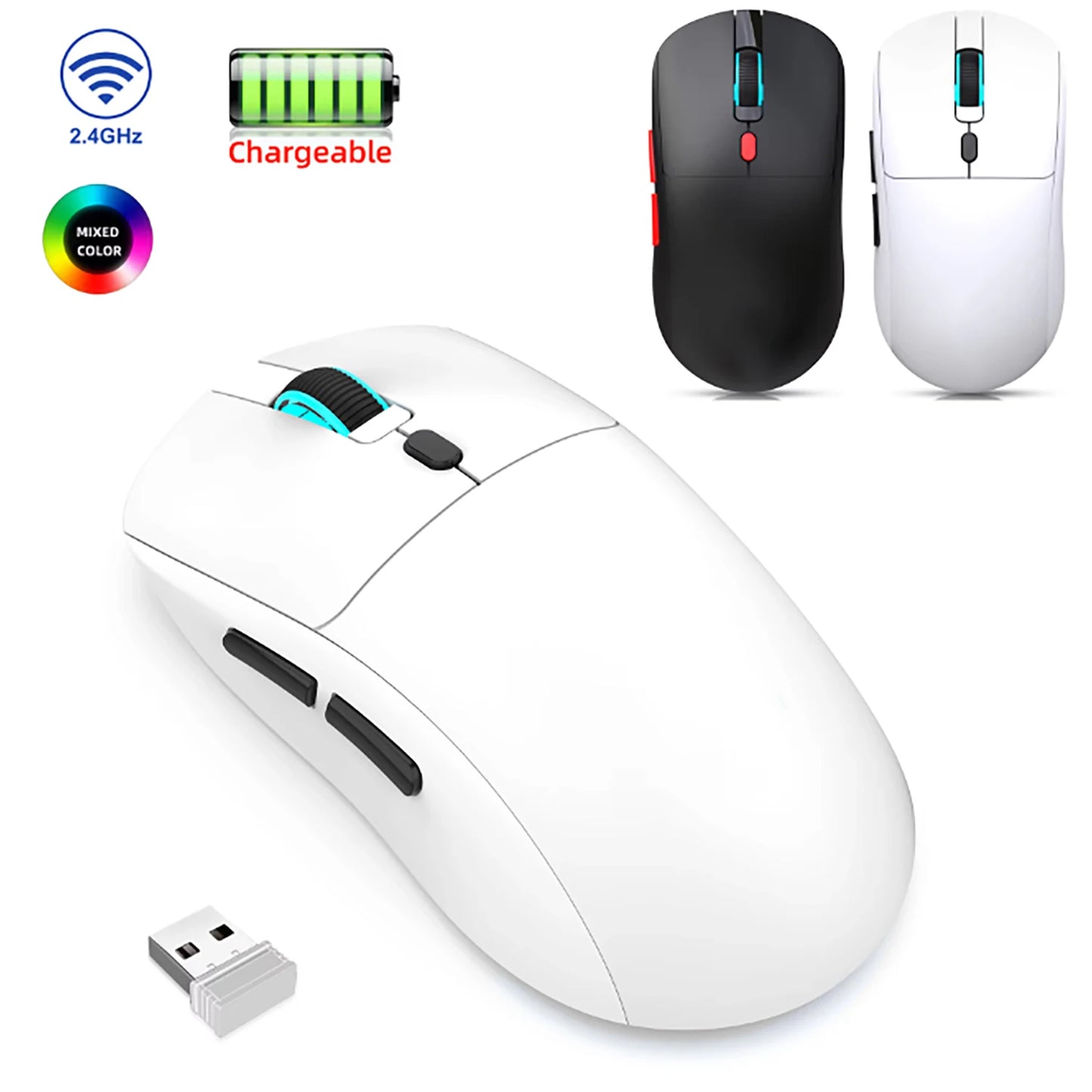 Gaming-Maus Bluetooth-Maus Wiederaufladbare Gamer-Maus Paw3395 Leichte ergonomische kabellose E-Sport-Maus