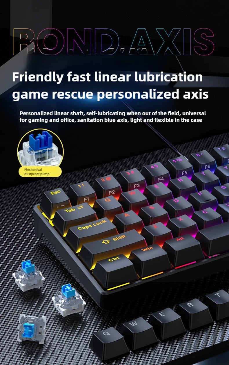 Wired Mechanical Gaming Keyboard 60 White Keyboard Office All White Mechanical Keyboard Teclado Blanco Gamer