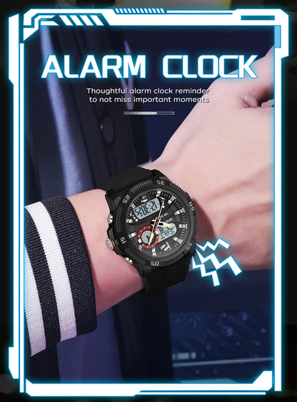 SANDA Fashion Luxury Men's Watches Dual Digital Display Sport Analog Quartz Man Wristwatch Casual Waterproof Silica Chronograph