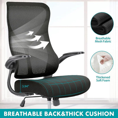 Aptliton Ergonomic Office Chair with Breathable Mesh Back, Padded Seat, Adjustable Height & Tilt Lock, Swivel Computer Chair for Home Office