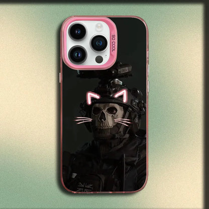 COD Call Of Duty G-Ghosts Phone Case For iPhone 16,15,14,13,12,11,Mini,Pro,MAX Pink Matte Silicone Cover