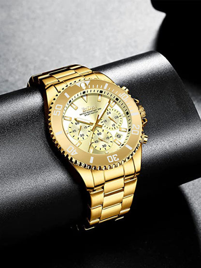 BIDEN Multi-functional men's quartz watch luxury waterproof night light business style diving series casual fashion watch