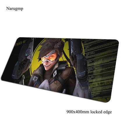 Tappetino mouse Overwatch regalo di compleanno, tappetino per computer 900x400x3mm, mousepad gaming grande, tappetino per mouse e tastiera per giochi PC gamer da scrivania