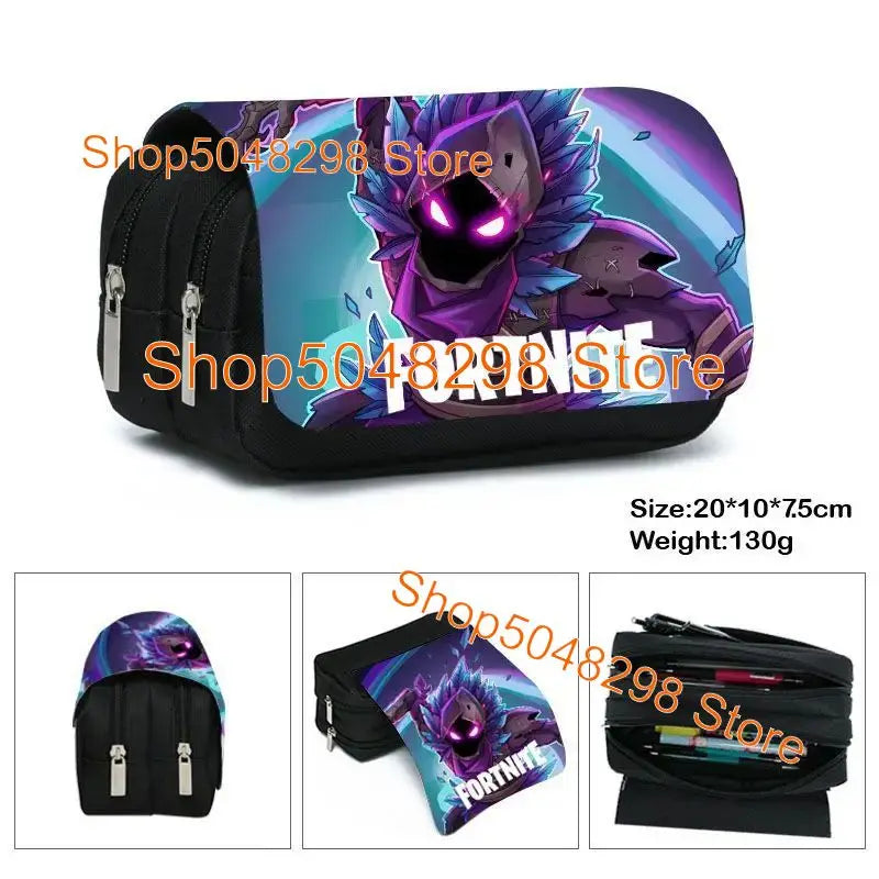 Conjunto de Mochila Fortnited 3PCS para Adolescentes e Estudantes, Saco de Viagem Fortress Night, Mochila Escolar 3D de Jogos Populares