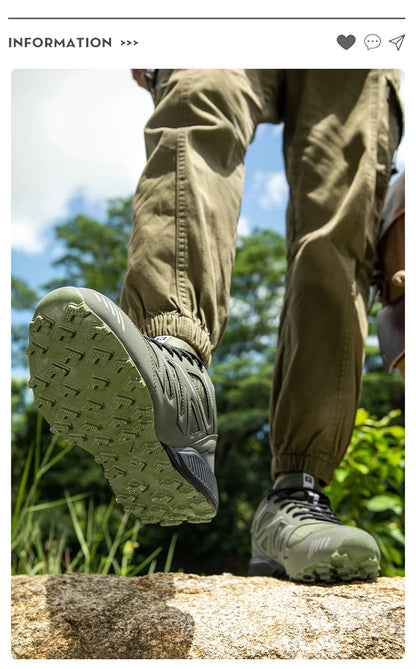 Men's Hiking Shoes Waterproof All-Terrain Outdoor Sneakers Non-Slip for Trekking Camping Tactical Training Outdoor Cycling