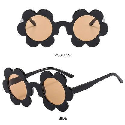 New Trendy Sunflower Sunglasses for Women Retro Round Flower Sun Glasses Fun Novel Disco/Festival/Party Shades for Adults