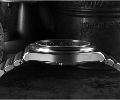 San Martin 40mm Men Sports Watch SS Brushed Dial Integrated Bracelet Miyota 90S5 Original Design Automatic Mechanical SN0149
