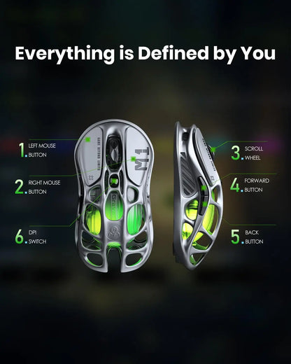 GravaStar Mercury M1 Pro Wireless Gaming Mouse 26000 DPI, Tri-Mode Wired, 2.4GHz & Bluetooth Gaming Mouse with GLOWSYNC RGB