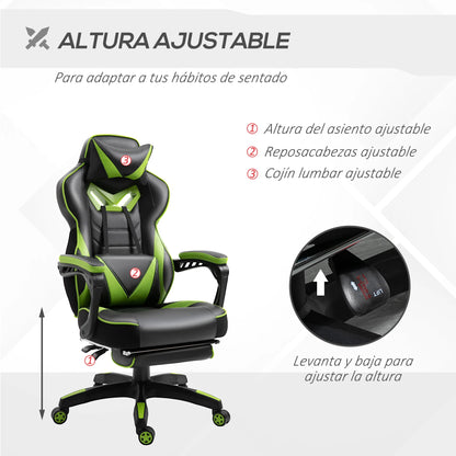 Vinsetto Ergonomic Racing Chair Reclining Backrest 65X70X118.5-126.5Cm
