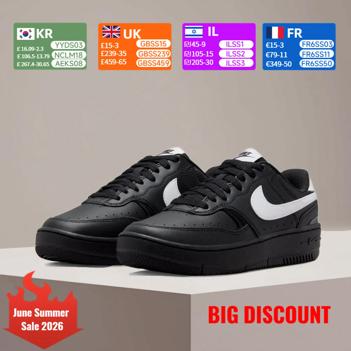Nike Gamma Force Unisex klasični modni vsestranski protizdrsni trpežni čevlji za rolkanje FQ6476-010