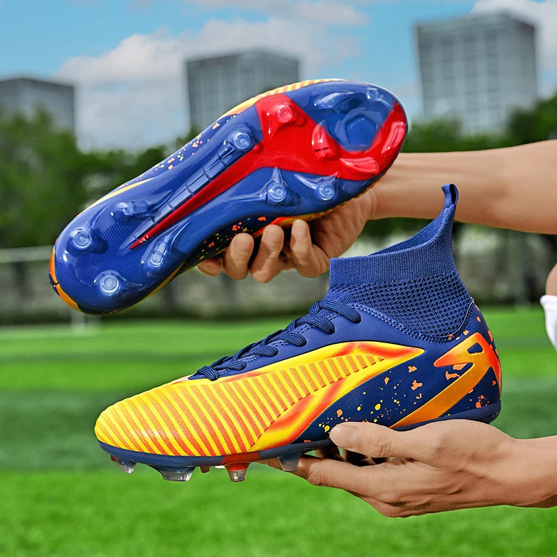 Chaussures de football pour hommes, crampons longs FG / crampons courts TF, antidérapantes, pour terrain naturel et synthétique, entraînement