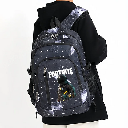 Fortnite Starry Sky Backpack Large Capacity Waterproof Laptop Bag Game Character Print Student Pack Boys and Girls Back to School Bag