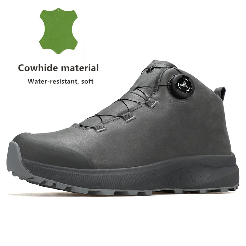 Pantofi din piele HUMTTO pentru bărbați, pentru iarnă, camping și activități în aer liber, pantofi sport pentru bărbați, bocanci de trekking respirabili, adidași antiderapanti pentru drumeții