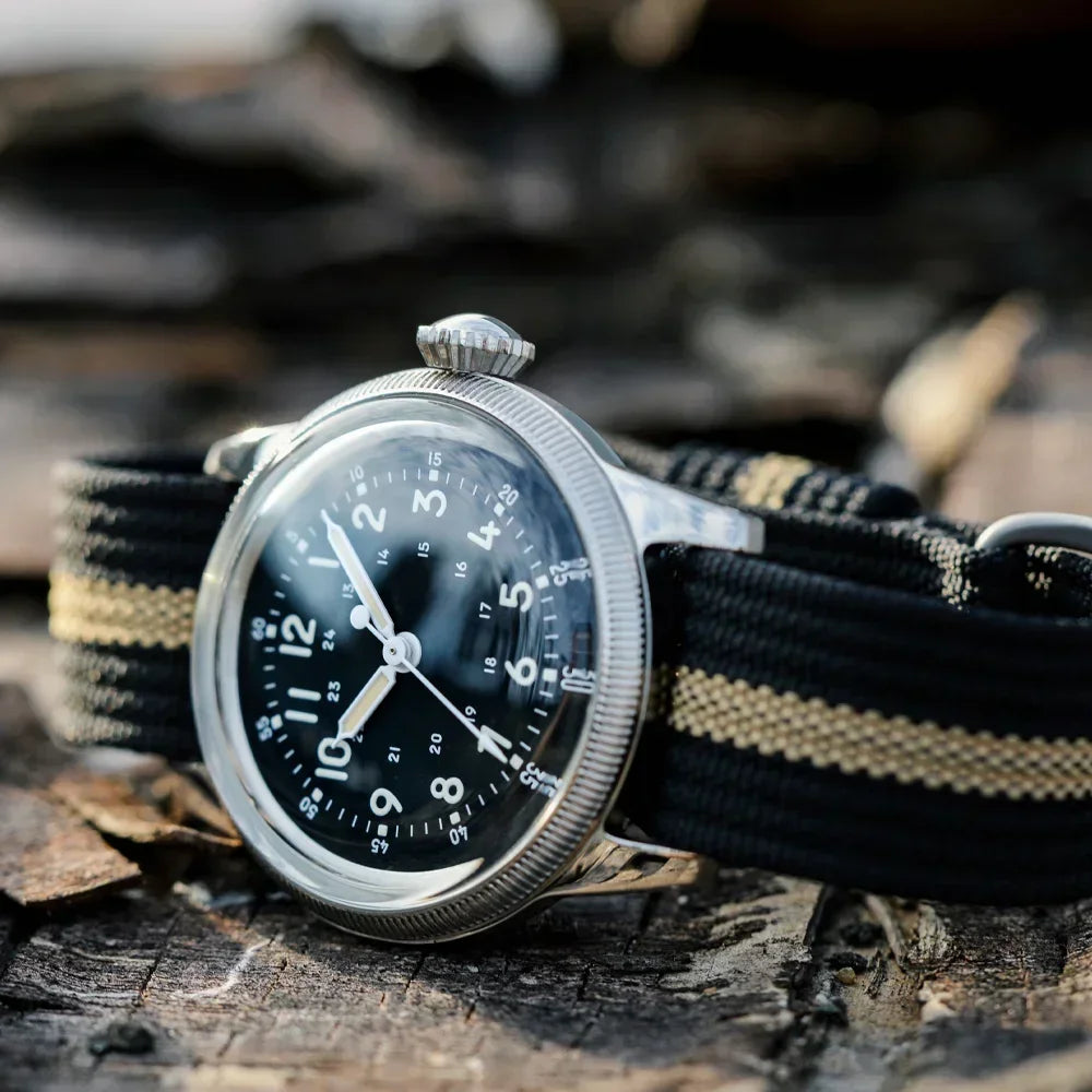 RDUNAE RA05 Vintage Military Watch 2035 Movement Quartz K1 Mineral Glass Crystal Stainless Steel Luminous Waterproof Men's Watches