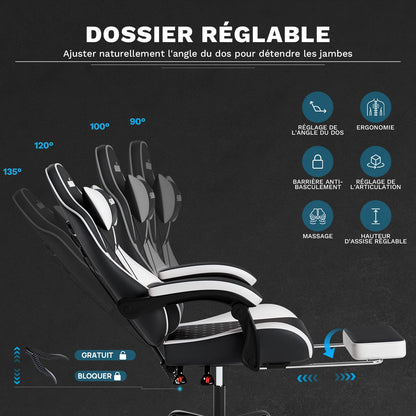 SUKIDA Gaming Chair Ergonomic Video Game Chair Comfortable Computer Chair with Footrest and Lumbar Support Office Chair