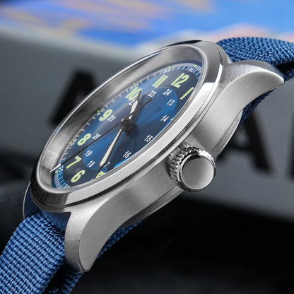 Militado ML08 38mm Quartz Watch VH31 Movement Double Domed Sapphire Crystal Wristwatch Super C3 Green Luminous Vintage Watches