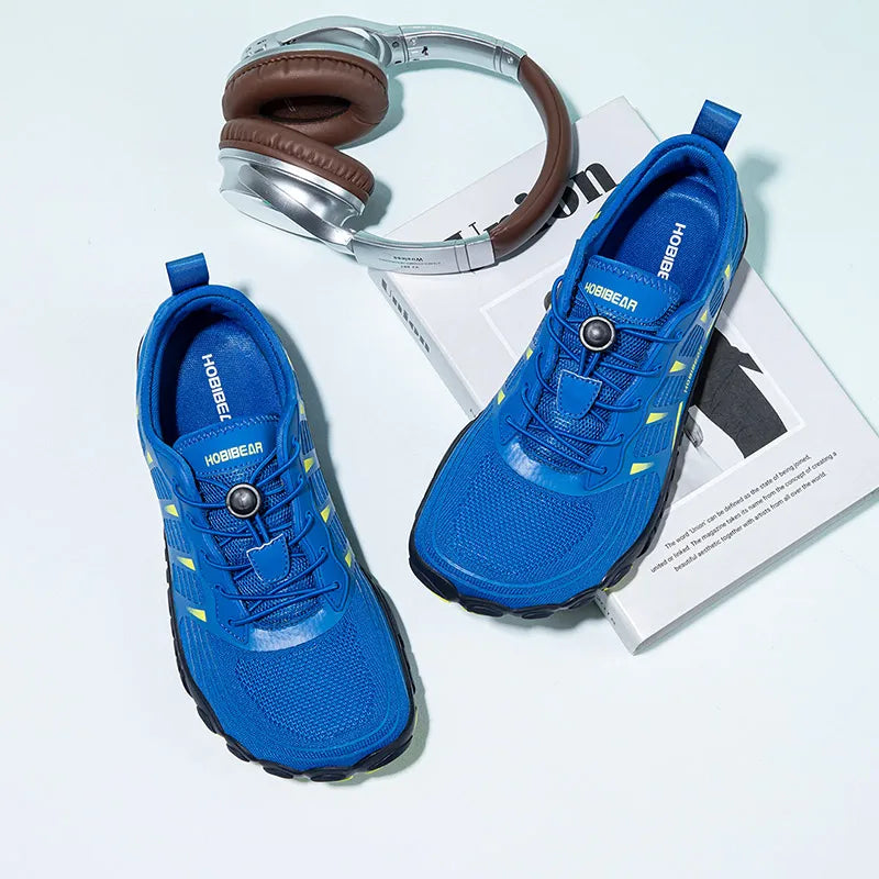 HOBIBEAR Sneaker unisex a punta larga, stile barefoot, antiscivolo, scarpe sportive da esterno con fascia elastica, sneakers da spiaggia