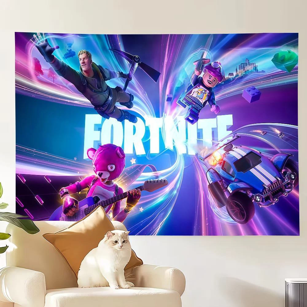 Game F-Fortnite Flag Decoration Art Picnic Party Home Hanging Camping Outdoor Party Banner