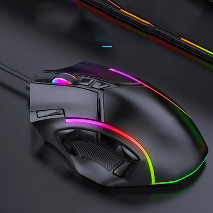 12800DPI Gaming Mouse RGB Wired 12800DPI 12 Keys Macro Definition Computer Replacement Accessories