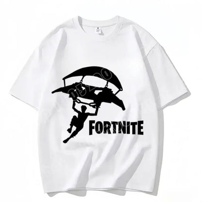 Fortnite Crew Neck T-Shirt Unisex Adult Game Dance Fashion New Pure Cotton Short Sleeve Tops Perfect for Casual Wear Vacations
