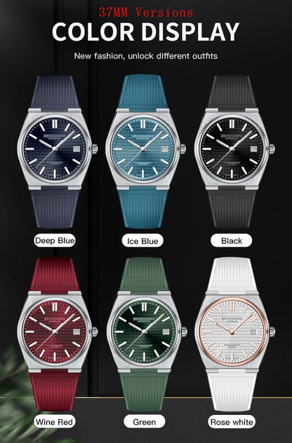 SPECHT&SOHNE New 37MM Men's Watches Luxury Automatic Watch For Men Rose Gold Stainless Steel Mechanical Wristwatch Waterproof