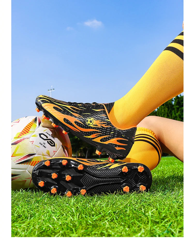 Men Professional Football Boots Cleats Boys Soccer Shoes Ankle Support Cleats Youth Outdoor Match Training Sneakers Non-slip.