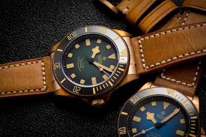 IPOSE IX&DAO 2025 New Bronze Men's Automatic Mechanical Watch PT5000 Sapphire Retro Leather Waterproof 20Bar Reloj Hombre