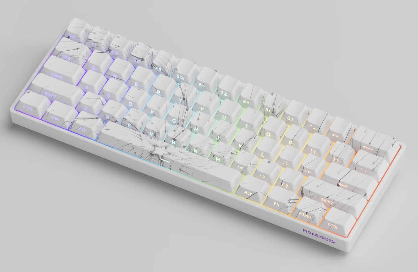 Teclado Mecânico Akko MonsGeek FUN60 com Switch Magnético, 60%, Teclado Gaming, Rapid Trigger 0.01mm, 8K, ARGB, HE/TMR, Teclado Personalizado