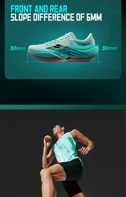 QIAODAN Feiying PB6.0 Marathon- en hardloopschoenen voor heren met koolstofplaat over de volledige zool, lichtgewicht sportschoenen QDB023261299