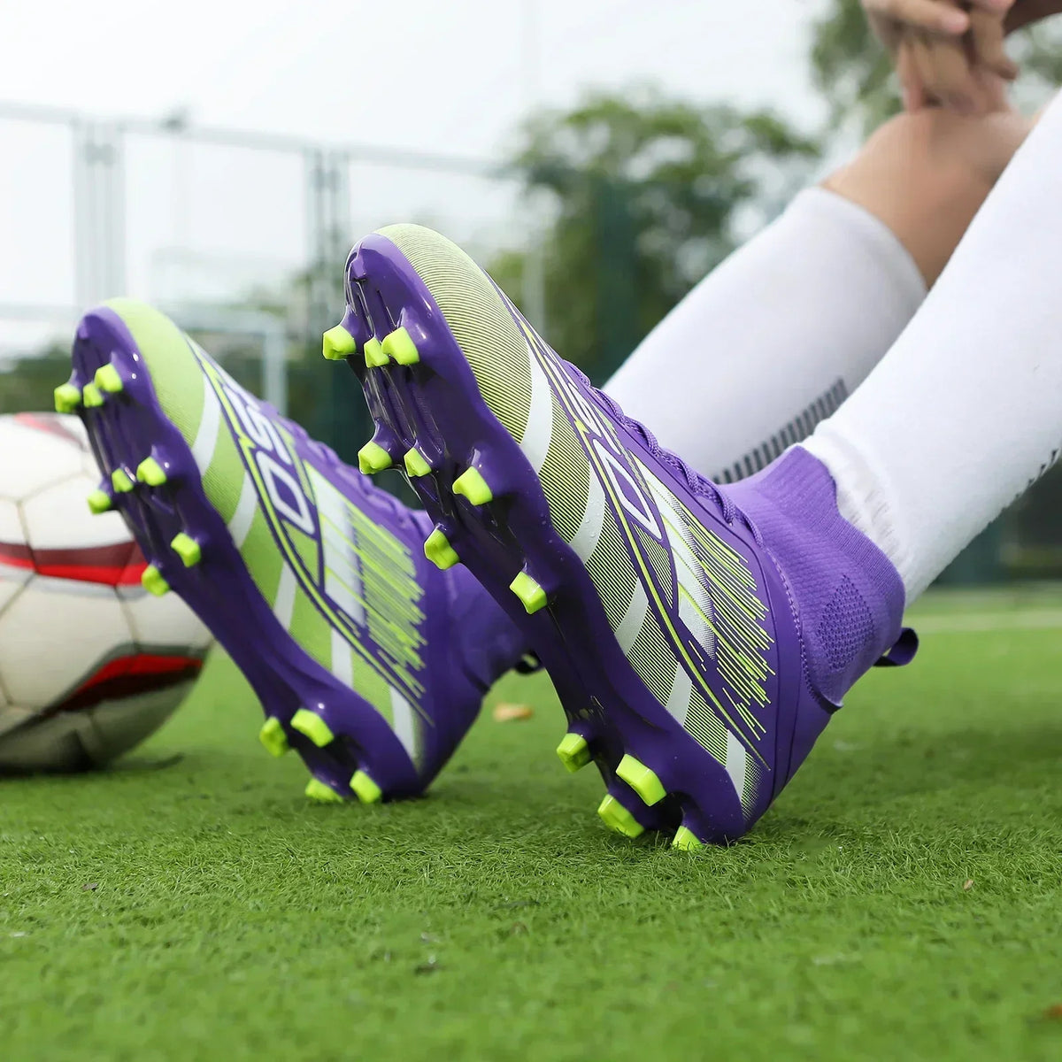 Nouvelles chaussures de football pour hommes, antidérapantes TF/FG, chaussures de sport confortables pour garçons et femmes, chaussures de sport à la cheville, chaussures de football professionnelles, baskets