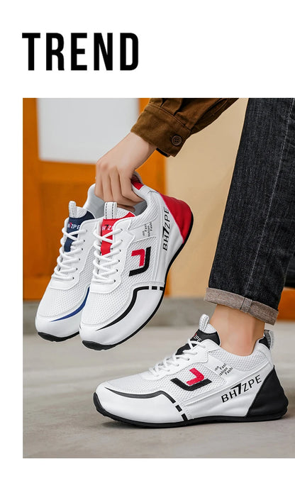 Merkbescherming: nieuwe lichtgewicht, antislip, ademende, slijtvaste hardloop- en sportschoenen voor heren, veelzijdig en geschikt voor vrijetijdsgebruik