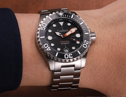 NEW 2026 CADISEN AQUA DIVER Brand Luxury Men Watches Automatic Watch Japan 8215 100M Waterproof Luminous Mechanical Wristwatch