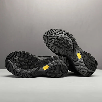 HIKEUP High-Top Men Hiking Boots Winter Outdoor Shoes Lace-Up Non-Slip Sports Casual Trekking Boots Men Suede Warm Shoes