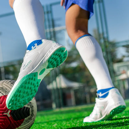 Moški nogometni čevlji Double Star iz pravega TF Turf, za osnovnošolce, najstnike, odrasle in otroke, profesionalni trening in