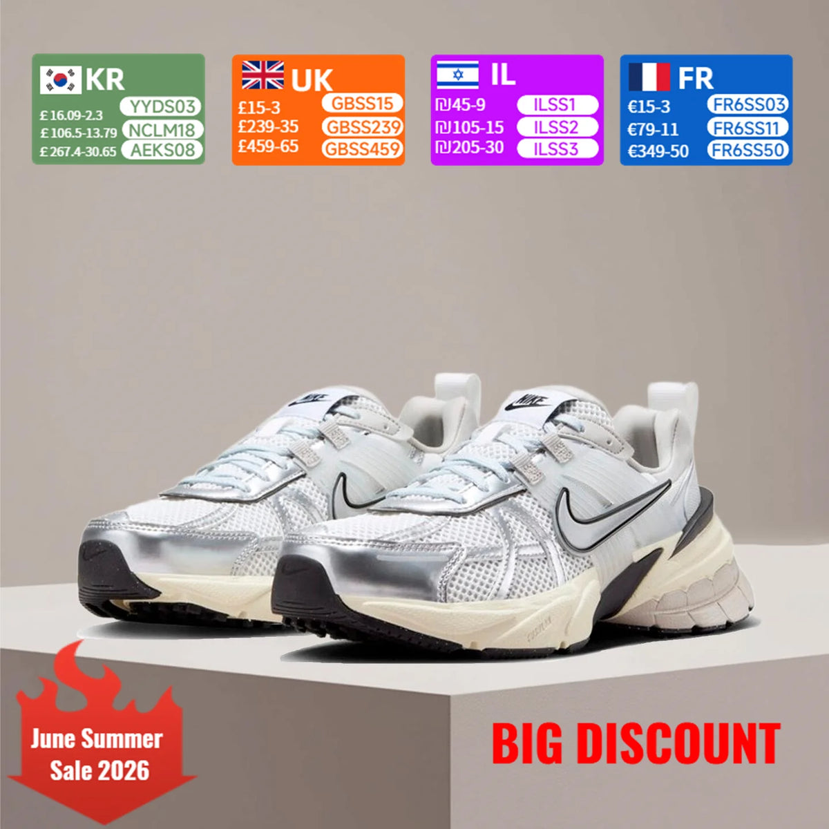 Tekaske copate Nike V2K Run Retro Udobna blaženje in trpežna konstrukcija Unisex vsakdanji casual stil FD0736-100