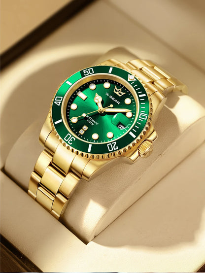 Water Ghost Luminous Dive Watch with Ceramic Bezel Waterproof Automatic Mechanical Movement Stainless Steel Watch Strap