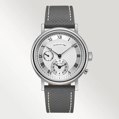 FARASUTE Retro Luxury Alarm Clock Quartz Watch Men Waterproof Night Light Wristwatch Casual Sapphire Stainless Steel Male Reloj