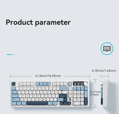AJAZZ AF98 Wired/Wireless Keyboard Mechanical Feel Office Long Battery Life Three-Mode RGB Mixed Light ABS Keycaps Ergonomics