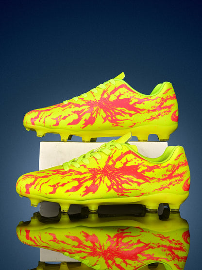 Chaussures de football pour hommes AG/FG pour terrain ferme, crampons en caoutchouc antidérapants, respirantes en PU, pour adultes, pour la pratique et la compétition de football en extérieur.