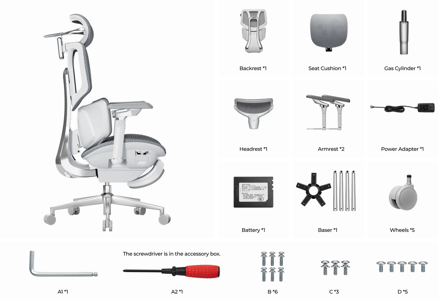 Smart Ergonomic Office Chair Fully Automated Lumbar Tracking 4D Headrest 720° Adjustable Armrests Mesh Swivel Chair Stylish
