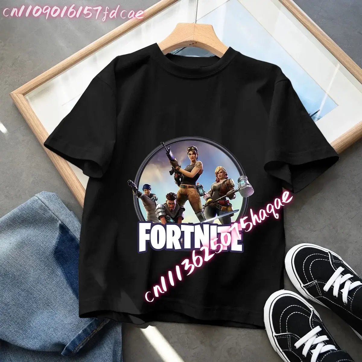 Fortnites Kids Black Cotton T-Shirt Fortress Night Baby Short Sleeve Tees Shirt Cartoon Boy Girl Summer Clothes Kawaii Tops Gift