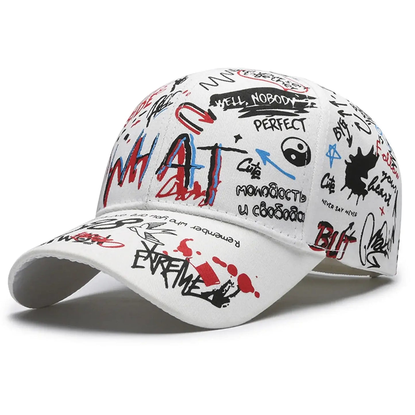Graffiti Print Baseball Cap Adjustable Sun Protection Breathable Hat for Outdoor Activities Fishing Camping, produit gaming premium Fraquane