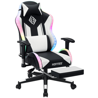 250Lbs Load LED Gaming Chair for Children 8-15 Years, Adjustable Gamer Chair with LED Lighting, Footrest & Lumbar Support