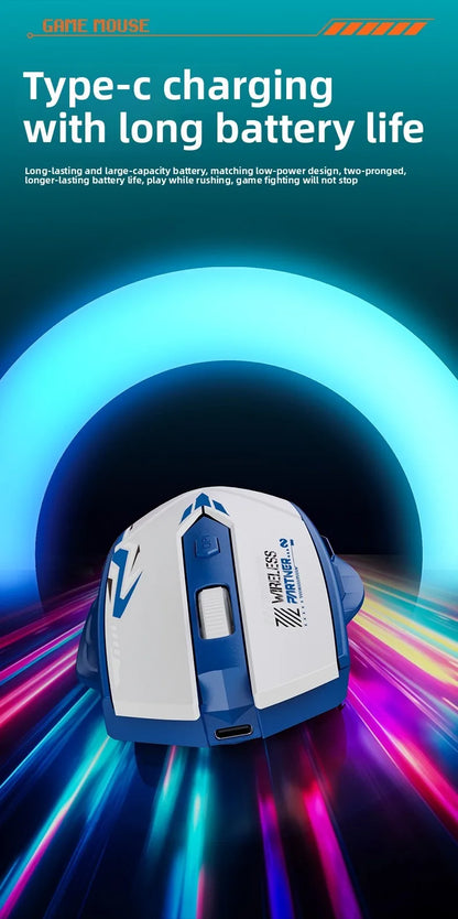 Mouse gaming wireless 2.4G USB silenzioso Dual Mode Bluetooth ricaricabile 1600DPI per PC e laptop