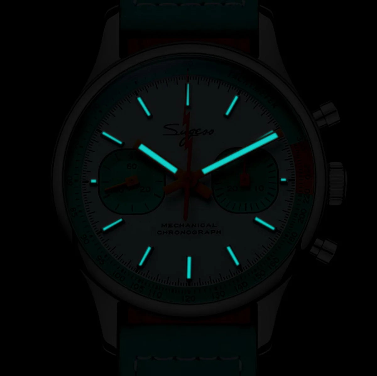 Sugess Chronograph Watch for Man ST19 Swanneck Movement Mechanical Wristwatches Sapphire Crystal Pilot Military Racing Clock New