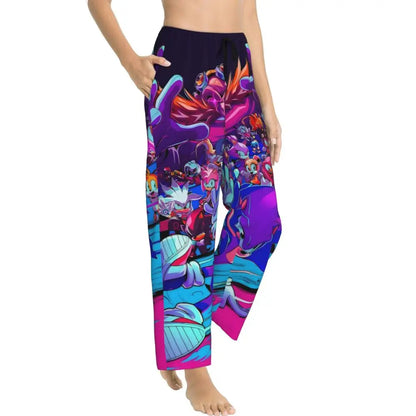 Custom Women Soniced Pajama Pants Printed Hedgehog Game Sleep Sleepwear Bottoms with Pockets