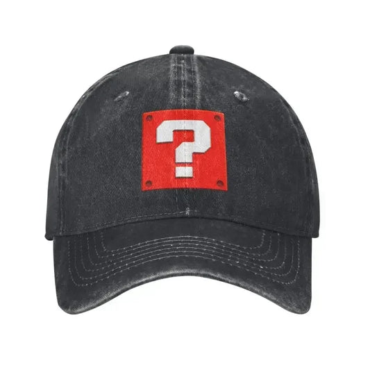 Custom Fashion Cartoom Game Question Block Baseball Cap Women Men Adjustable Unisex Cotton Dad Hat Performance Snapback Caps